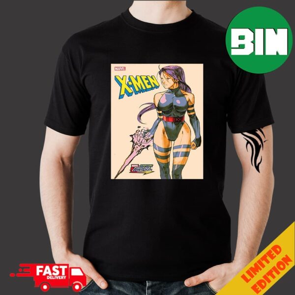 X-Men And Uncanny X-Men Marvel vs Capcom Variant Covers By Bengus Betsy Braddock Psylocke Merchandise T-Shirt