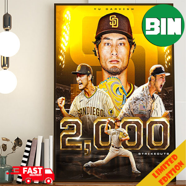 Yu Darvish The First Japanese-born Pitcher Reach 2000 Career Strikeouts Poster Canvas