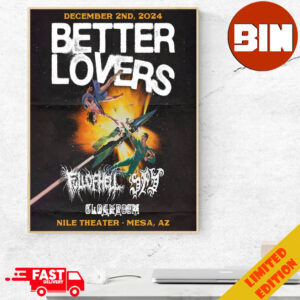 Better Lovers With Full of Hell Spy And Cloakroom Tour Date On Dec 2nd 2024 At Nile Theater US By Benjamin Bailey Home Decor Poster Canvas