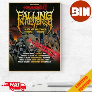 Falling In Reverse With Black Veil Brides And Hollywood Undead Australia Tour 2025 Home Decor Poster Canvas