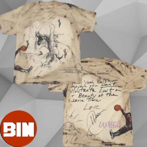 Travis Scott Las Vegas Hunter Thompson CJ X RALPH STEADMAN FEAR TEE Merch All Over Print T-Shirt Merchandise Tranvis Scott ‎Cactus Jack