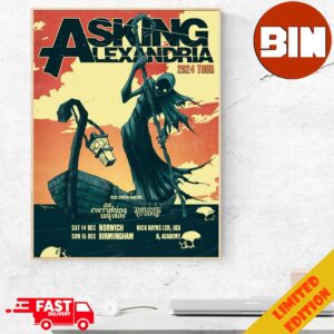 Asking Alexandria Tour On Dec 14 15 2024 Official Poster Home Decor Canvas