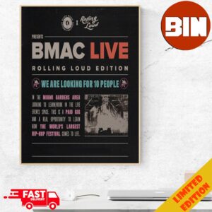 Rolling Loud X Black Music Action Coalition Presents BMAC Live Rolling Loud Edition Start On Dec 2024 Home Decor Poster Canvas