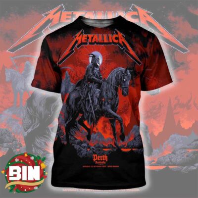 Metallica M72 Perth Ken Taylors Exclusive Pop Up Shop Poster Pale Horseman Artwork Live At Optus Stadium Burswood WA November 1 2025 AOP Shirt