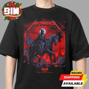 Metallica M72 Perth Ken Taylors Exclusive Pop Up Shop Poster Pale Horseman Artwork Live At Optus Stadium Burswood WA November 1 2025 T-Shirt