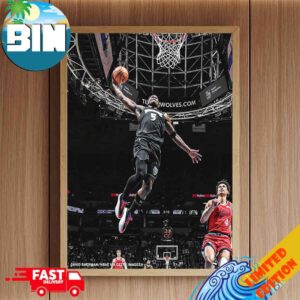 Anthony Edwards Ant-Man Takes Flight For A Massive Tomahawk SLAM Against The Clippers NBA February 2026 Poster Canvas
