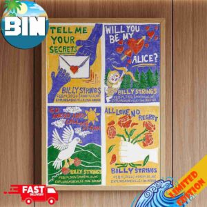 Billy Strings Asheville X Valentine’s Poster Card Print On February 2026 At Harrah’s Cherokee Center Art By Hailey Miller Beiden Decor Poster Canvas