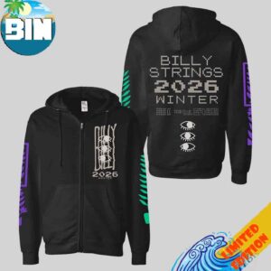 Billy Strings Winter Tour February 2026 Eyes Zip Up Hoodie With Dates Connor Dwyer