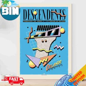Descendents Orlando Florida 2026 Official Poster For Show At The House Of Blues On February 2026 Poster Canvas