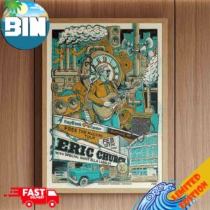 Eric Church With Ella Langley Buffalo New York 2026 Free The Machine Tour At Keybank Center On February 13th Poster Canvas