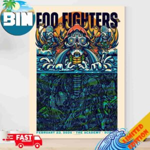 Foo Fighters Dublin 2026 Official Poster For Show At The Academy On February 23 Poster Canvas