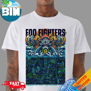 Foo Fighters Dublin 2026 Official Poster For Show At The Academy On February 23 T-Shirt