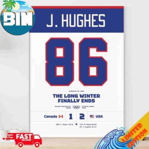Jack Hughes USA Vs Canada 2026 Olympic Final Commemorative Hockey Poster Canvas