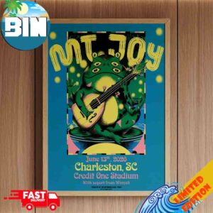 MT Joy Charleston South Carolina 2026 Concert Poster Credit One Stadium On June 13th With Winyah Poster Canvas