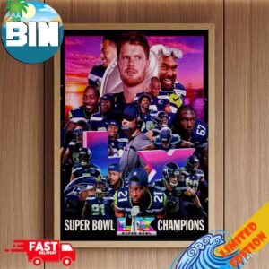 NFL Seattle Seahawks Are Super Bowl LX Champions 2025-26 Home Decor Poster Canvas