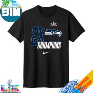 Seattle Seahawks 2x Champions Super Bowl LX 2026 Unisex T-Shirt