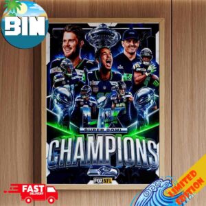 Seattle Seahawks Are Super Bowl LX Champions Historic NFL Victory Home Decor Poster Canvas