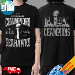 Seattle Seahawks X Nike Super Bowl LX 2025-26 Champions Trophy Two Sides Unisex T-Shirt