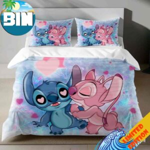 Stitch Bedding Set Queen Size Disney Quilt & Pillowcases
