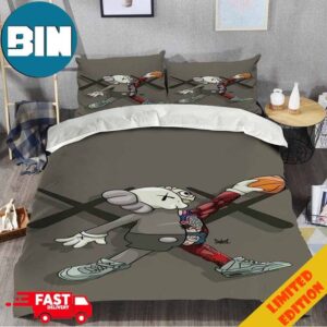 AOT Kaws Cartoon Characters Home Decoration Bedding Set With Two Pillows