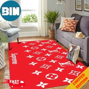 An Alegant Combination Of Supreme And Louis Vuitton For Living Room Home Decor Rug Carpet