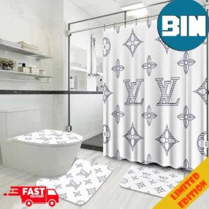 Artistic Louis Vuitton Bathroom Set With Shower Curtain