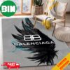 Balenciaga Paris Background Blue White Coconut Palm Leaves For Living Room Home Decor Rug Carpet