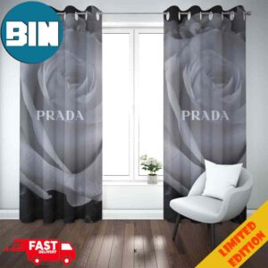Black And White Prada Fashion 2024 Luxury For Living Room Home Decor Window Curtain