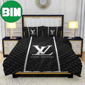 Black Veinstone Bedroom Duvet Cover Louis Vuitton Bedding Set