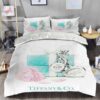 Black Veinstone Bedroom Duvet Cover Louis Vuitton Bedding Set