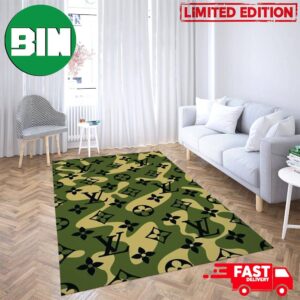 Camo Pattern Louis Vuitton Fashion Rug Carpet