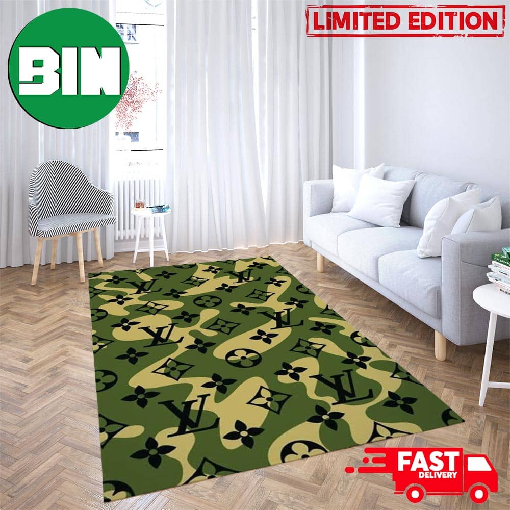 Camo Pattern Louis Vuitton Fashion Rug Carpet Camo Pattern Louis Vuitton Fashion Rug Carpet