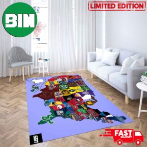 College Football Bowl All Teams All University Map Home Decor Rug Carpet