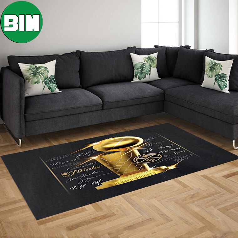 Denver Nuggets NBA Trophy And Signatures Champions NBA Finals 2023 Rug Home Decor Denver Nuggets NBA Trophy And Signatures Champions NBA Finals 2023 Rug Home Decor