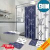 Elegant Patterned Louis Vuitton Bathroom Set With Shower Curtain