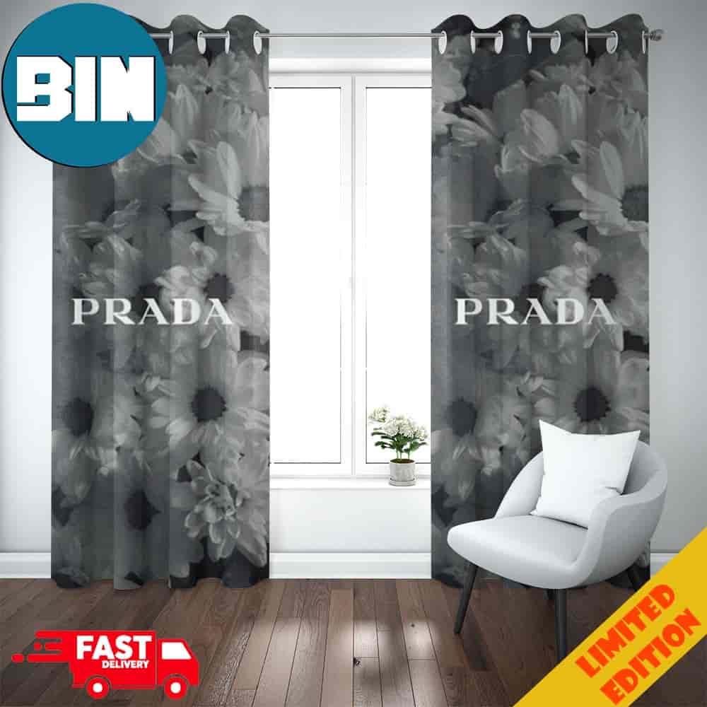 Flowers And Prada Logo Fashion And Style Home Decor 2024 Collections Window Curtain Flowers And Prada Logo Fashion And Style Home Decor 2024 Collections Window Curtain
