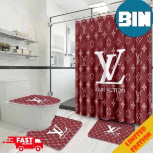 Grand Louis Vuitton Bathroom Set With Shower Curtain