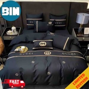Gucci Bedding Set With Interlocking GG Stripe Classic Design For Luxurious Bedroom Decor