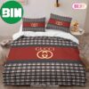 Gucci Brown Stripe Luxury Brand High-End Gucci Bedding Set