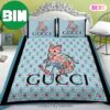 Gucci Cat Luxury Brand High-End White Gucci Bedding Set