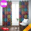 Gucci Logo And Brown Background Luxury Home Decorations Window Curtain