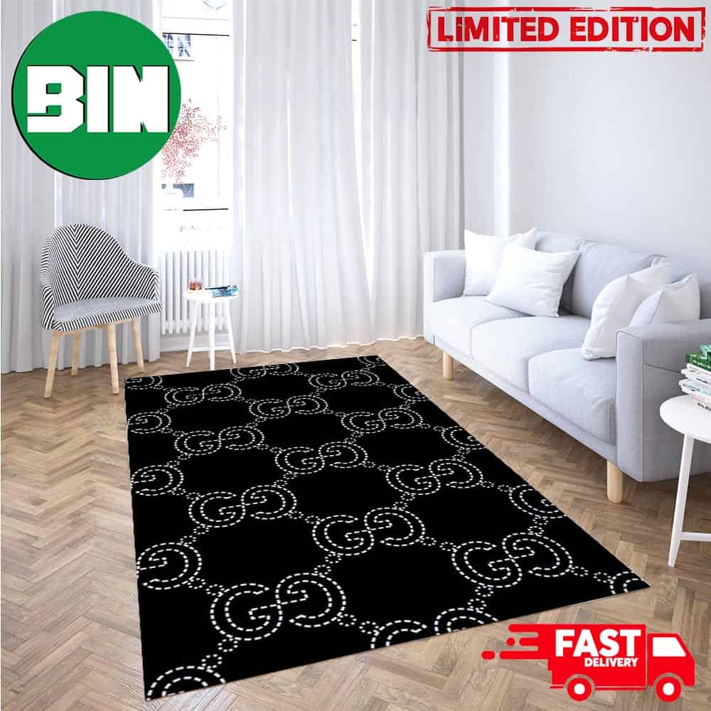 Gucci Logo Black And White Fashion And Luxury Best Home Decor Rug Carpet Gucci Logo Black And White Fashion And Luxury Best Home Decor Rug Carpet