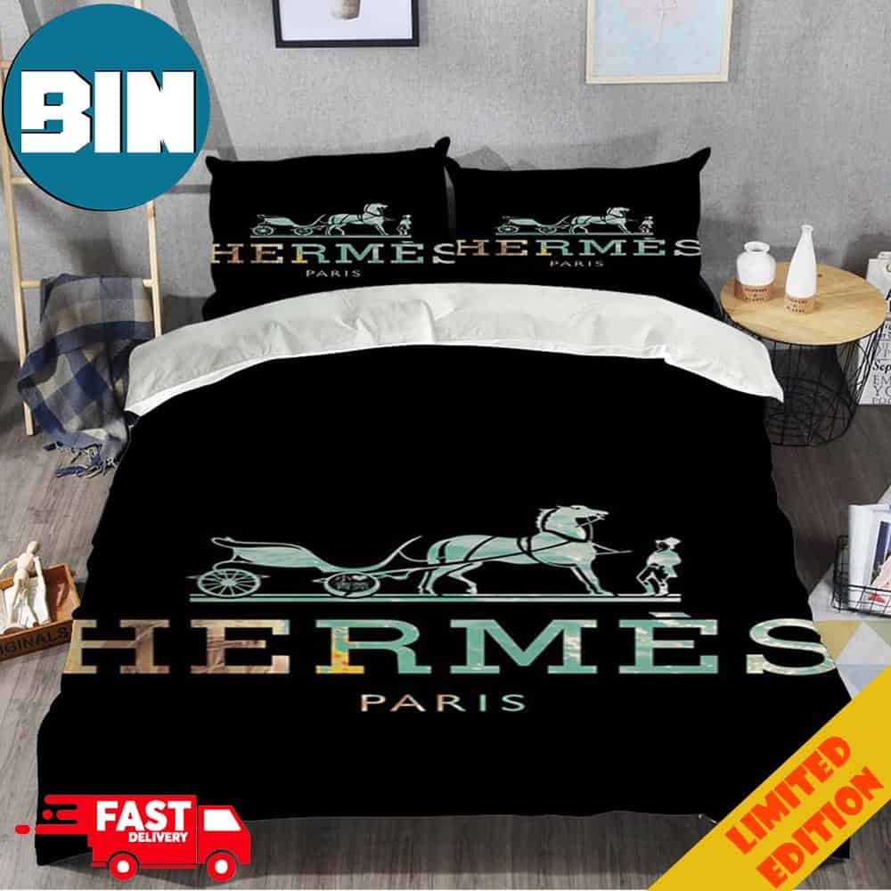 Hermes Holographic Letters Luxury Brand Special Bedding Set Home Decorations Hermes Holographic Letters Luxury Brand Special Bedding Set Home Decorations