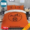 Hermes Paris Orange PatternLuxury Brand High Quality Bedding Set Home Decor