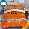 Hermes Paris Orange Background Luxury Brand Premium Bedding Set Home Decor Hermes Paris Orange Background Luxury Brand Premium Bedding Set Home Decor