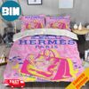 Hermes Paris Pink Background Luxury Brand Premium Bedding Set Home Decor Hermes Paris Pink Background Luxury Brand Premium Bedding Set Home Decor