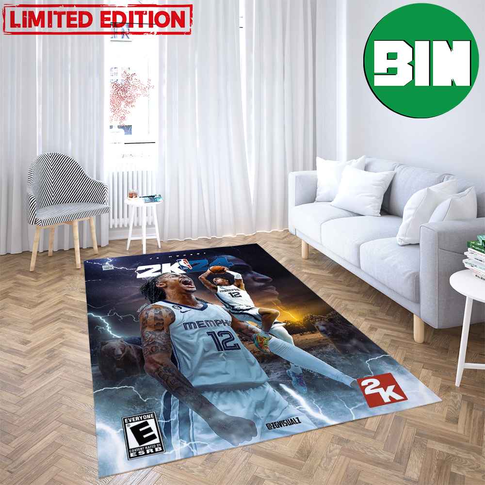 Ja Morant Cover Athete For NBA 2K24 Rug Home Decor Ja Morant Cover Athete For NBA 2K24 Rug Home Decor