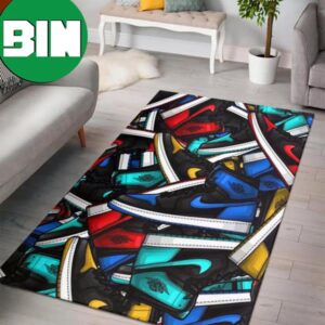 Jordans Logo Just Play Have Fun Enjoy This Game Air Jordan Snekaer Rug Home Decor