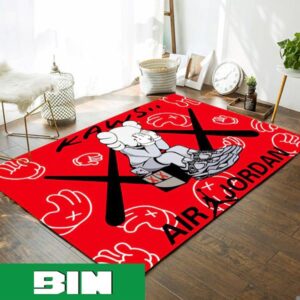 Kaws Air Jordan Area Rug For Home 2023 Sneaker Rug Home Decor