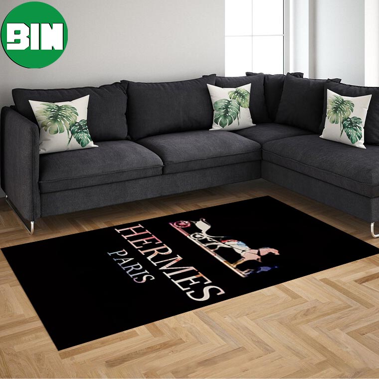 Logo With Black Background Fashion And Luxury Home Decorations Hermes Rug Carpet Logo With Black Background Fashion And Luxury Home Decorations Hermes Rug Carpet